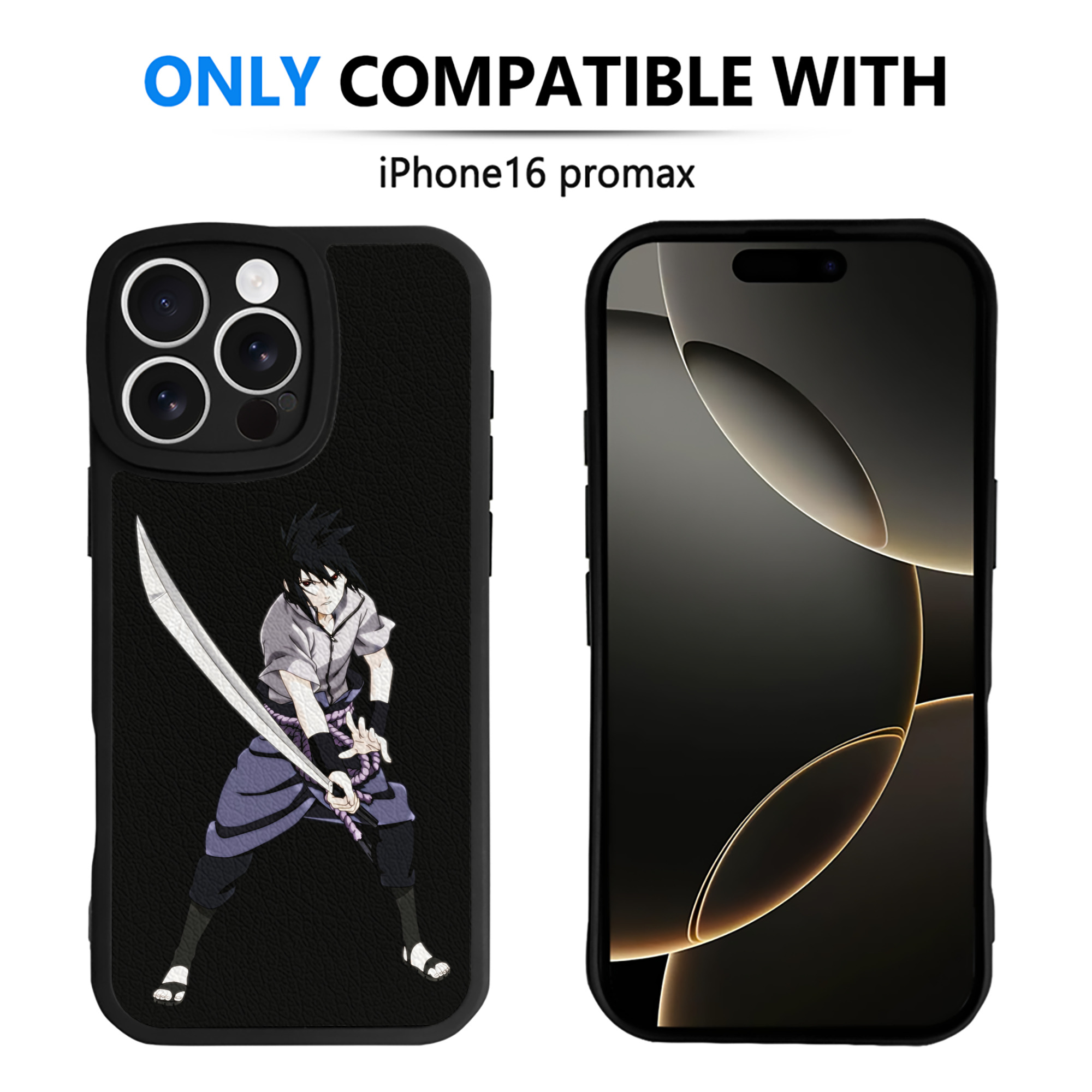 （画像用） NARUTO -ナルト- うちは サスケ Uchiha Sasuke 【iPhone 16シリーズ対応】シリコンスマホケース（レザー調） 材質：シリコン